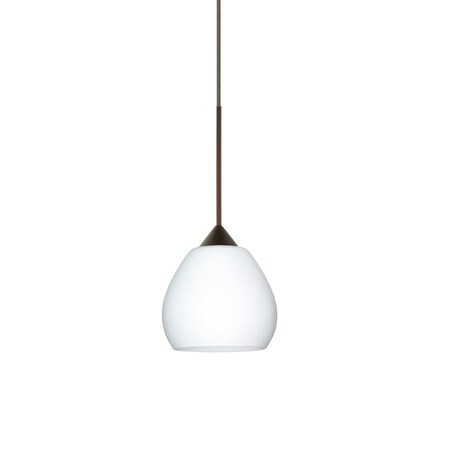 Besa Lighting Tay Tay Cord Pendant, Opal Matte, Bronze Finish, 1x50W Halogen 1XT-560507-BR
